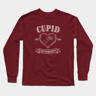 Cupid University T-Shirt, Cute Valentine's Day Shirt, Cute College Sweatshirt Classic T-Shirt, Ivory Long Sleeve T-Shirt
